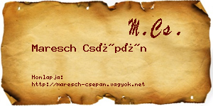 Maresch Csépán névjegykártya